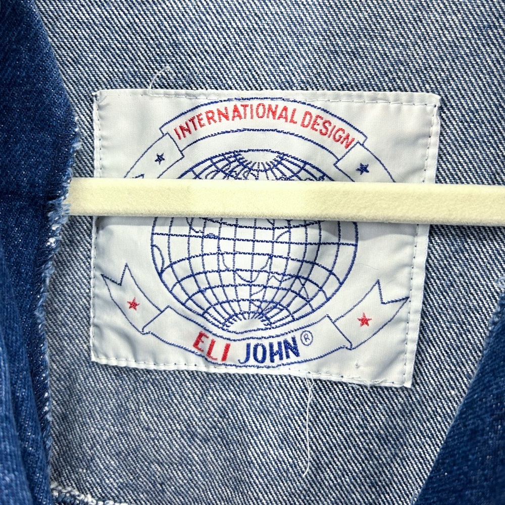 Vintage International Design Eli John Oversized Distressed Denim Jacket - Picture 8 of 8